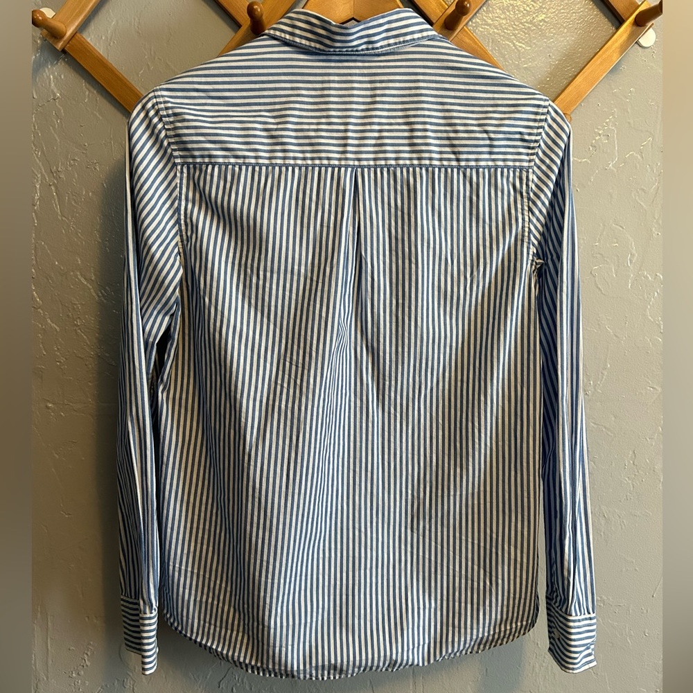 Sezane blue and white striped button down blouse - Picture 5 of 8